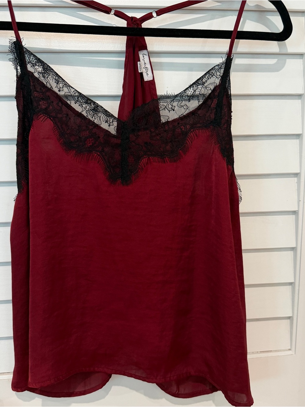 Satin Lace Camisole Sz XL Witchy Goth Whimsygoth Vampy Y2K Love Fire Dark Red